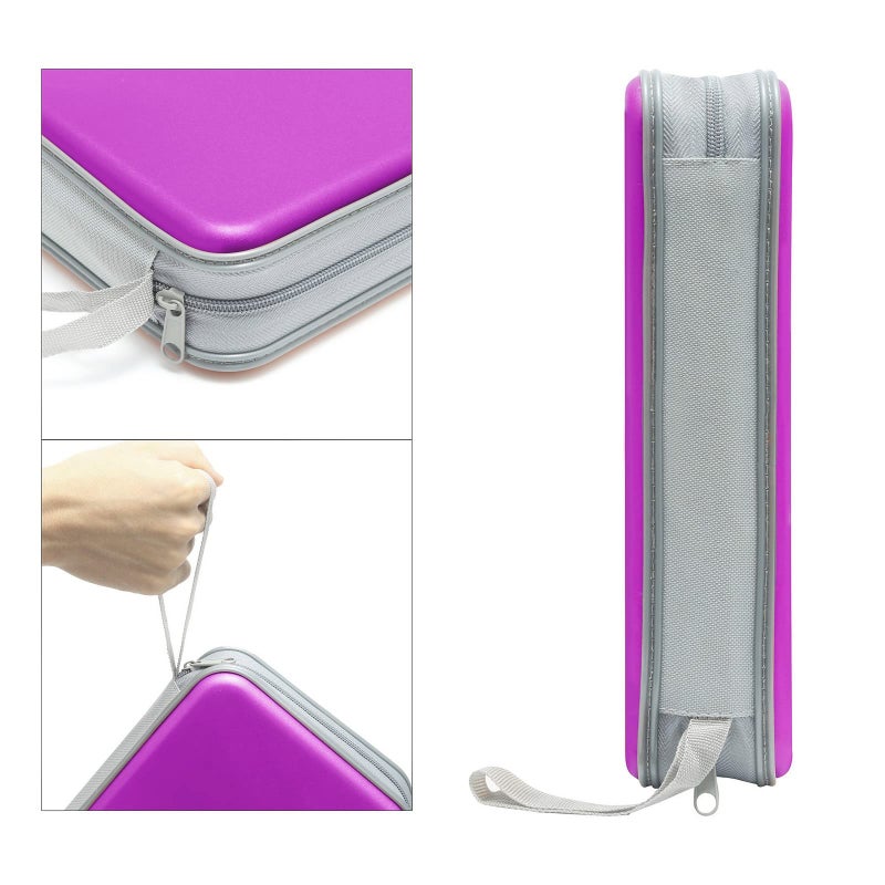 Siveit CD/DVD Case Holder, 80 Capacity Hard Plastic Disc Cases Storage Binder for Car, Home, Office, Travel (Purple) - Image 3